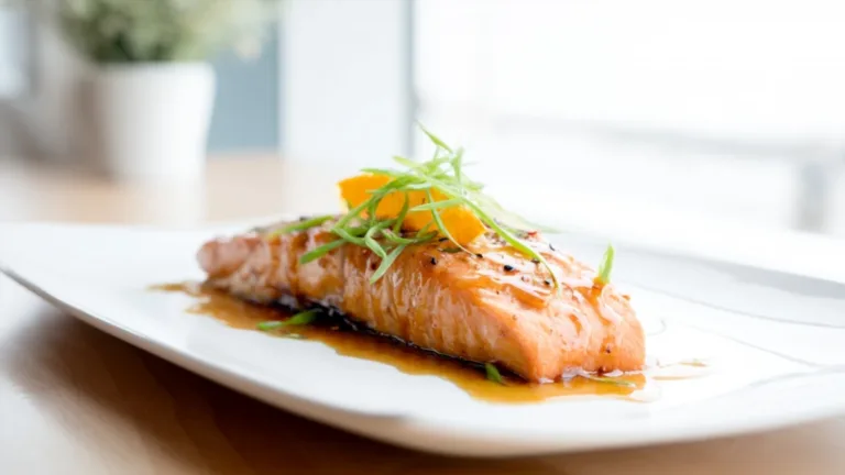 Фото блюда: Горбуша с апельсиновым соусом – рецепт с ярким цитрусовым вкусом