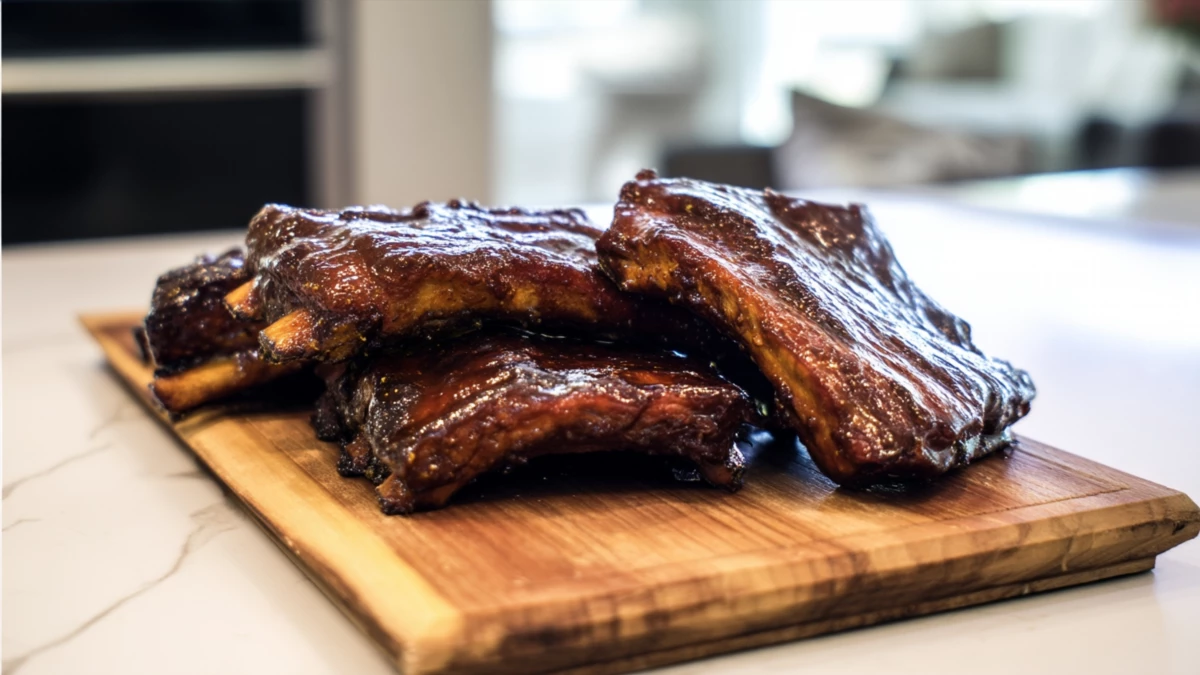 Фото блюда: Горчичные ребрышки в духовке с глазурью и карамельной корочкой