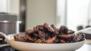 Фото блюда: Говядина в медово соевом соусе с насыщенным вкусом и ароматной глазурью