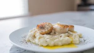Фото блюда: Гребешки с картофельным пюре и сливочным маслом как в ресторане