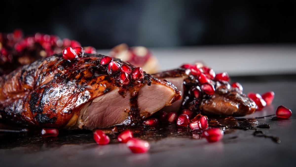Фото блюда: Гусь в гранатовом соусе – изысканное блюдо для особых случаев
