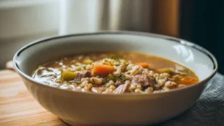 Фото рецепта: Сытный канадский суп с ячменем и говядиной для холодного дня