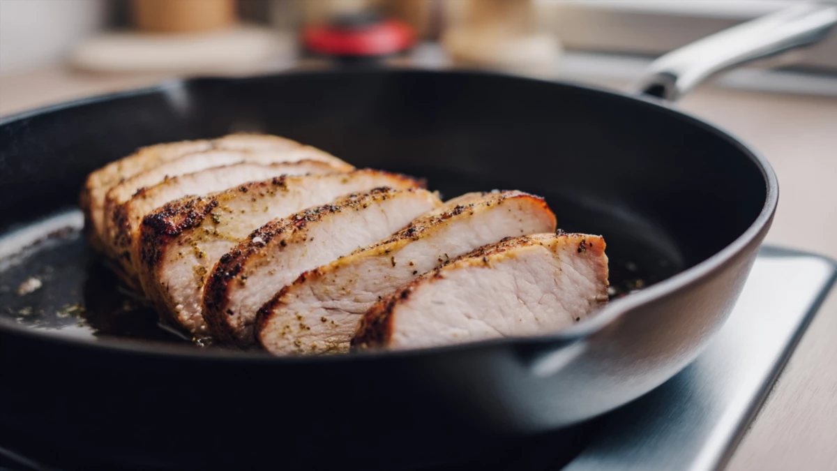 Фото блюда: Корейка на сковороде с чесноком