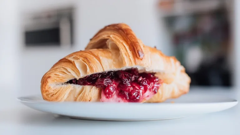 Фото блюда: Круассан с индейкой и клюквенным соусом как из кафе за 15 минут