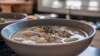 Фото рецепта: Белое куриное рагу с перцем — идеальный вариант для семейного ужина