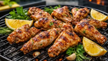 Фото блюда: Чесночно-лимонный маринад для куриных крылышек на мангале