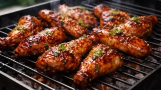 Фото рецепта: Медово-соевый маринад для куриных крылышек на мангале