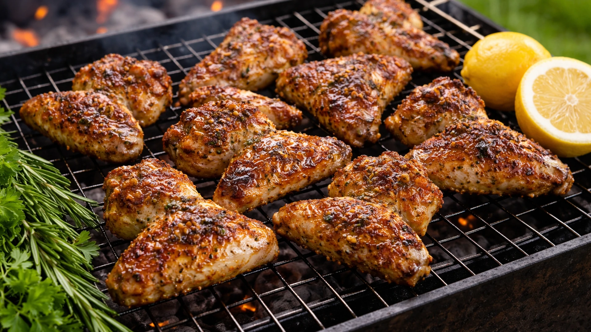 Фото блюда: Прованский маринад с травами для куриных крылышек на мангале