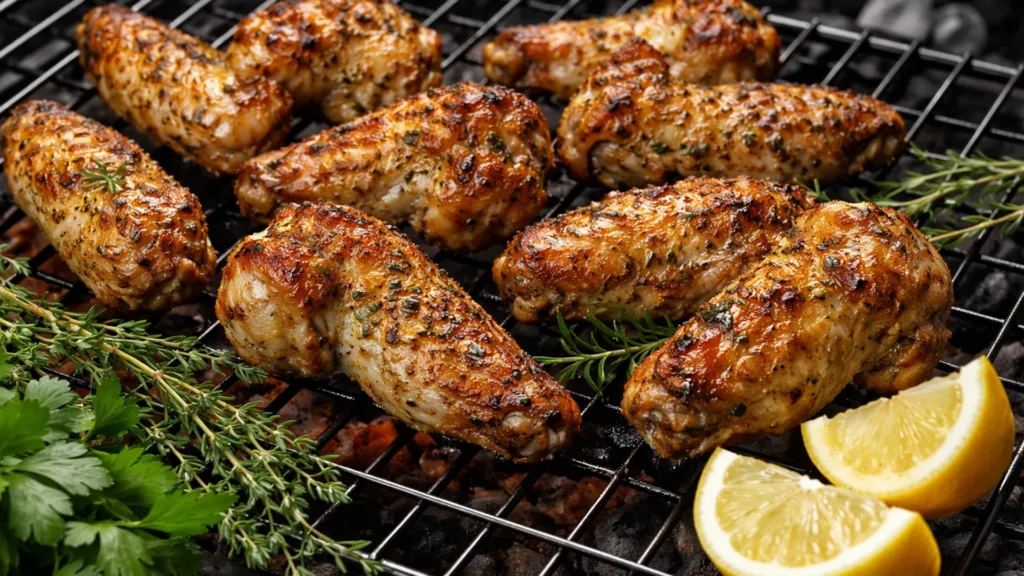 Куриные крылышки в прованском маринаде с травами на мангале