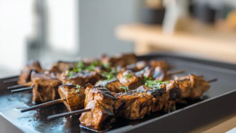 Фото блюда: Куриные шашлычки в базиликовом маринаде с цитрусом: сочные, ароматные, без лишнего масла