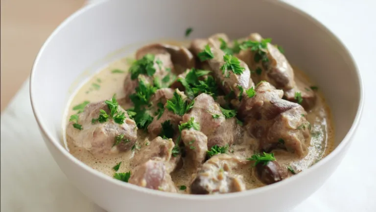 Фото блюда: Куриные желудки в сметанном соусе как сделать мягкими и нежными дома