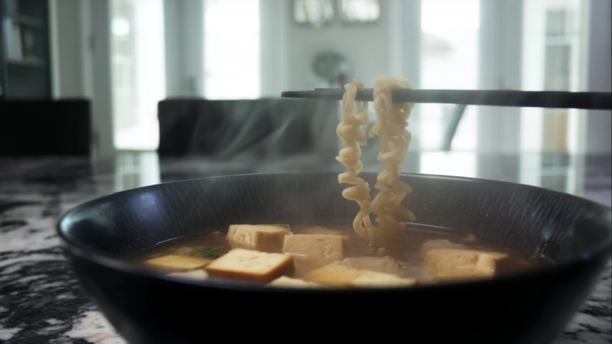 Фото блюда: Лапша рамен с мисо и тофу – Простой и вкусный рецепт