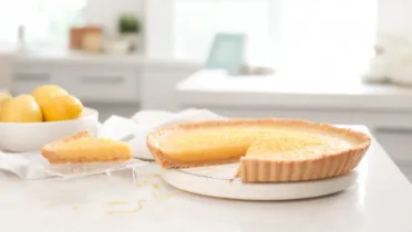 Фото рецепта Лимонный пирог с яркой цедрой и нежной цитрусовой начинкой