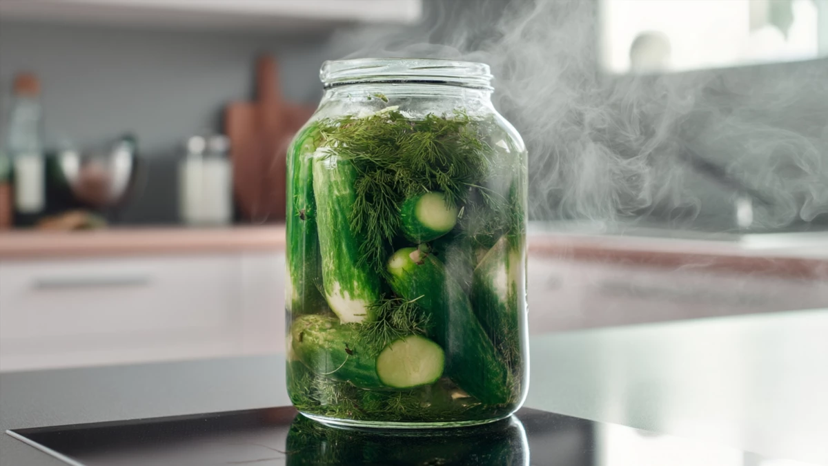 Фото блюда: Быстрые маринованные огурцы в горячем уксусном рассоле: хруст за пару часов