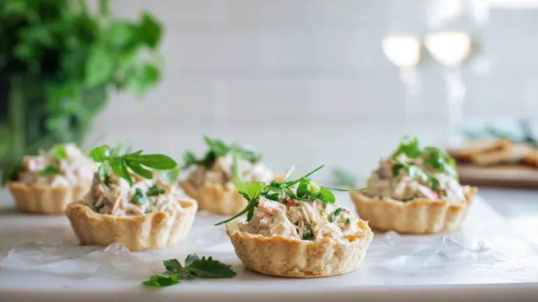 Фото блюда: Мини тарталетки с крабовым салатом — идеальный фуршетный укус