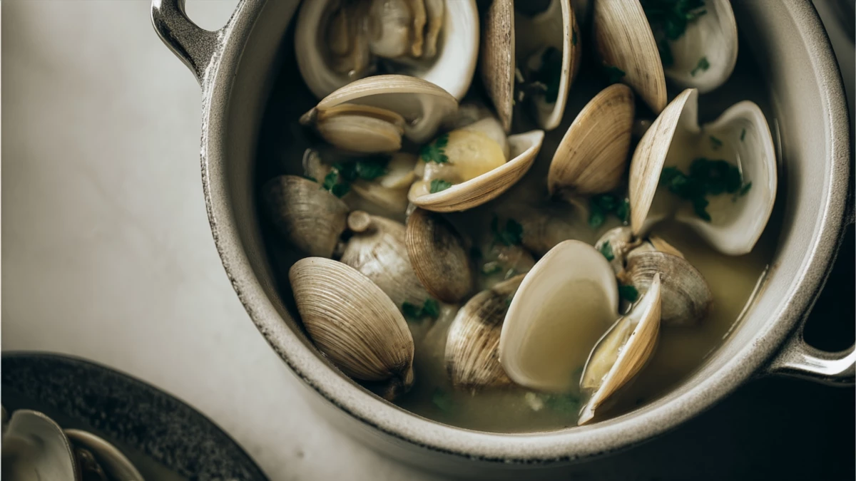 Фото блюда: Моллюски в сидровом соусе — восхитительный морской вкус с яблочной ноткой