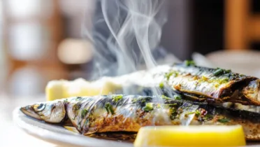 Фото рецепта Мойва гриль с лимоном и травами: сочная рыбка с хрустящей корочкой