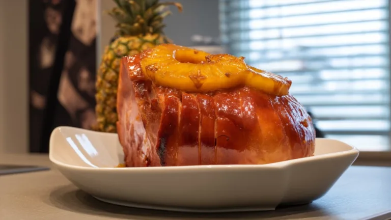 Фото блюда: Окорок с ананасовой глазурью: праздничная сочность с тропической ноткой