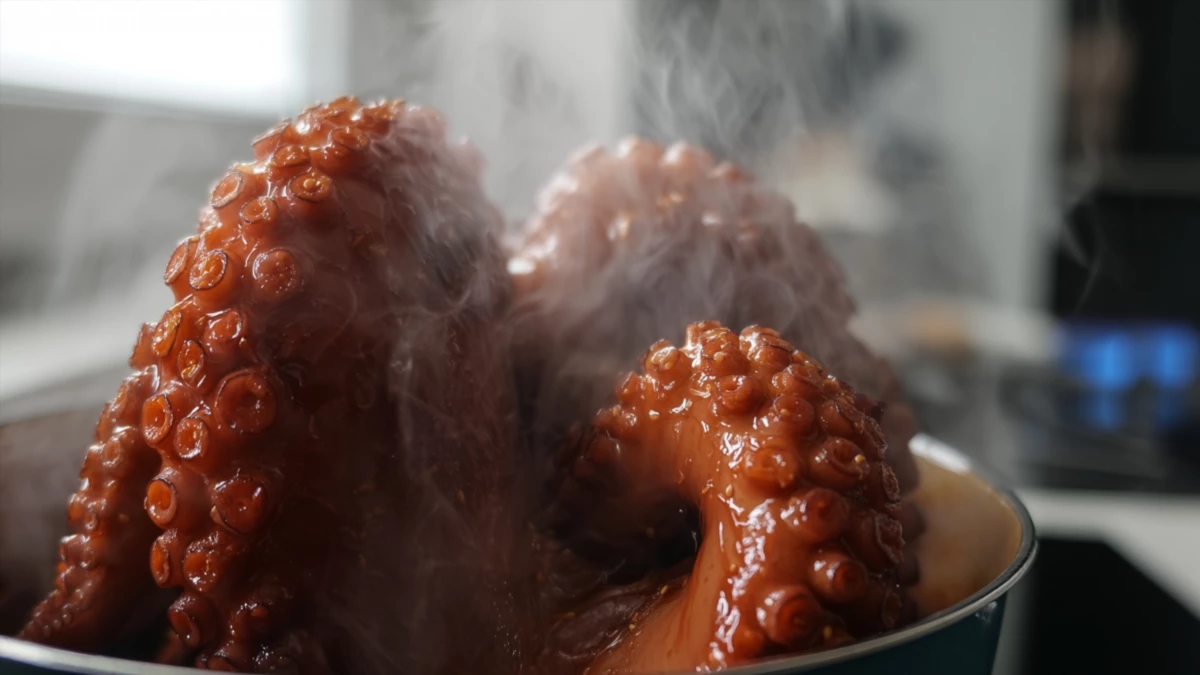 Фото блюда: Осьминог в кунжутном соусе – нежная текстура с ореховым ароматом