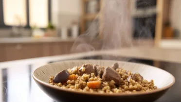 Фото рецепта Нежная печень с перловкой для уютного обеда