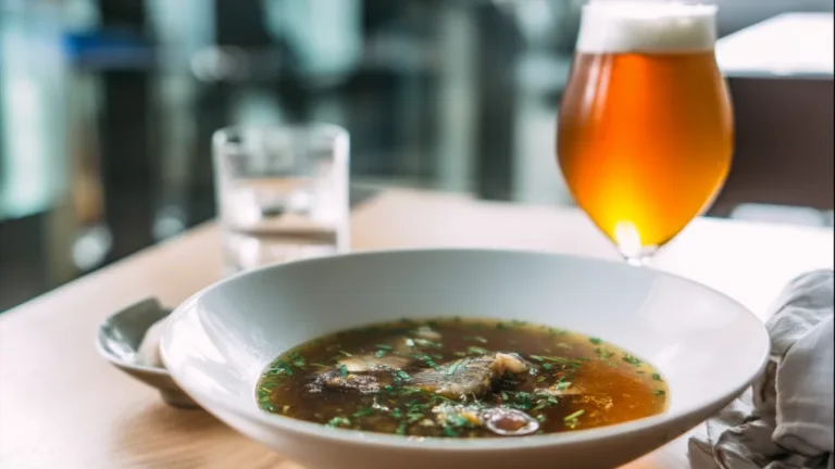 Фото блюда: Пивная уха с глубоким вкусом и янтарным ароматом