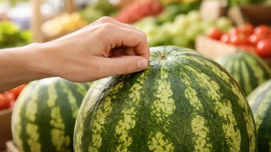 Проверка арбуза по звуку при постукивании