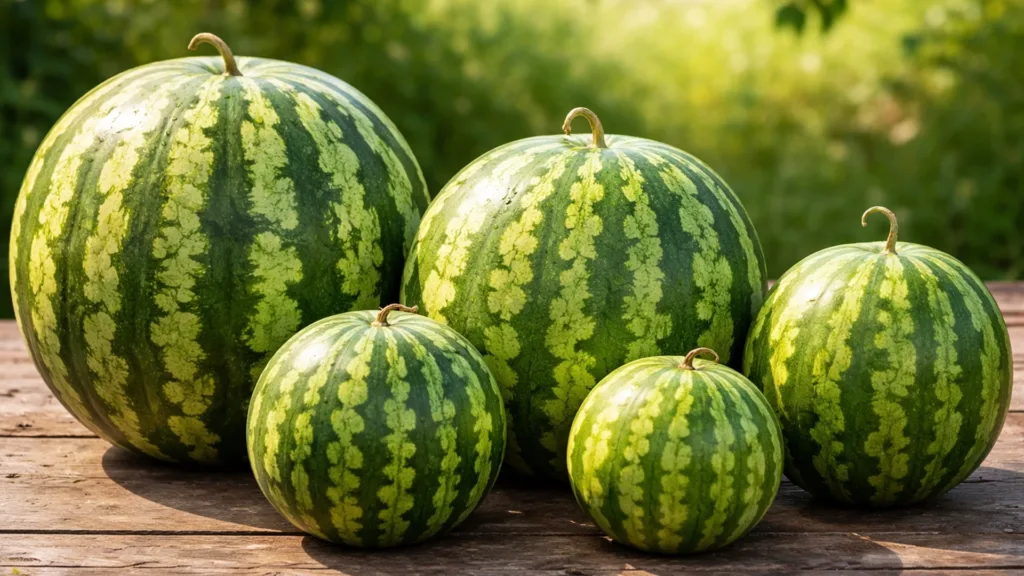 Сравнение размеров арбузов при выборе