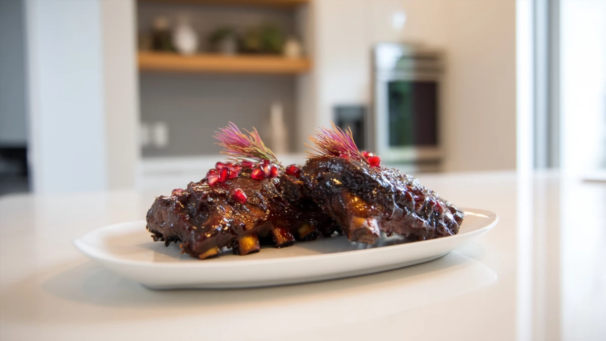 Фото блюда: Свиные рёбра в гранатовой мелассе с насыщенным восточным вкусом