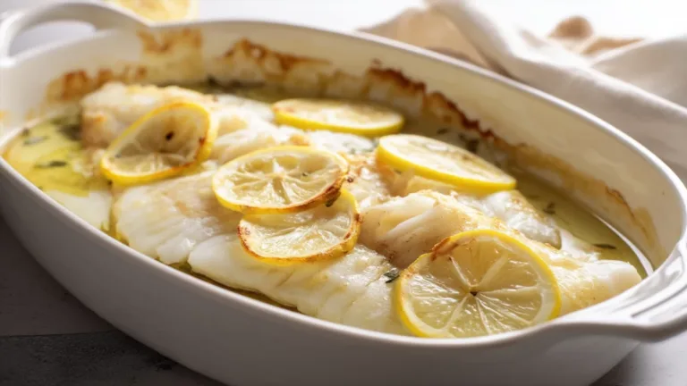 Фото блюда: Нежная рыба в духовке с лимоном и ароматным маслом