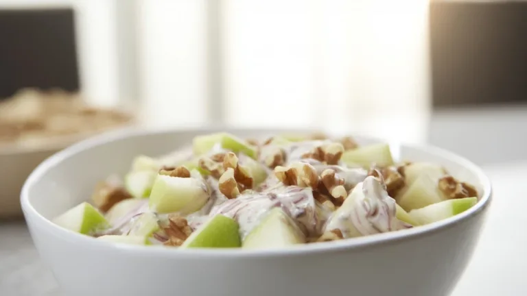 Фото блюда: Салат из яблок и орехов с йогуртовой заправкой: быстрый полдник с хрустом