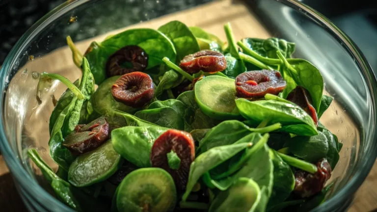 Фото блюда: Салат со шпинатом и унаби с цитрусовой заправкой за 10 минут