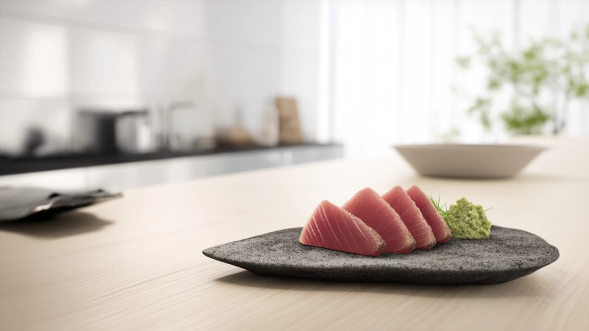 Фото блюда: Сашими из тунца с васаби — рецепт с калорийностью