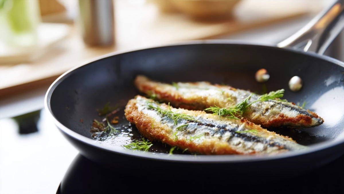 Фото блюда: Сайра жареная в панировке с хрустящей корочкой