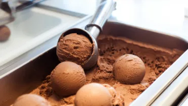 Фото блюда: Шоколадное мороженое из какао-порошка как в джелатерии: густое, сливочное, без льда