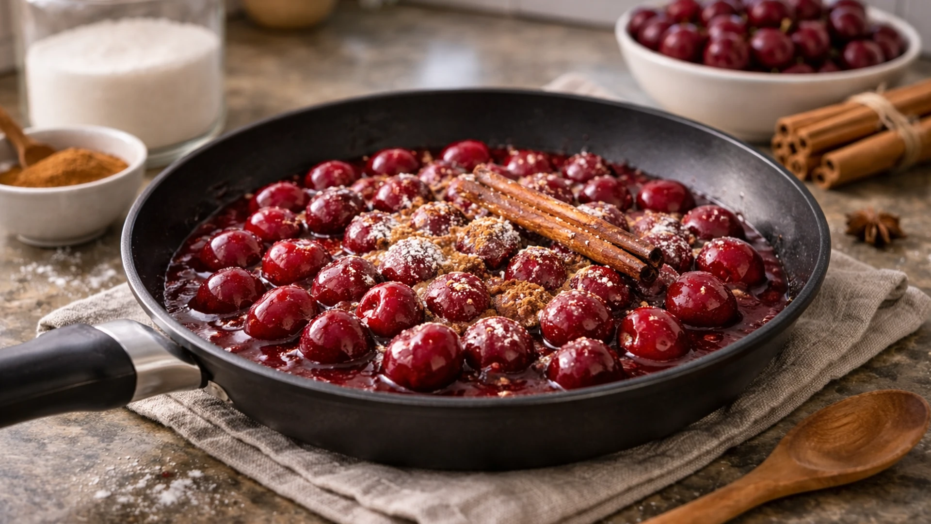 Приготовление начинки для блина «Зимняя вишня»