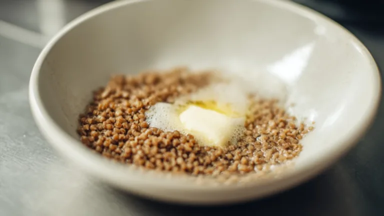 Фото блюда: Сливочная гречка с маслом – мягкое, ароматное блюдо