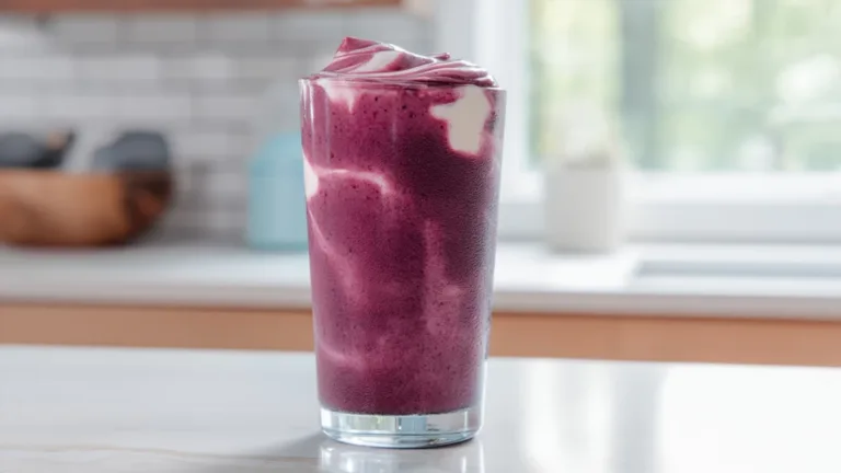 Фото блюда: Смузи с творогом и ягодами – Питательный напиток для здоровья