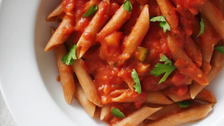 Фото блюда: Тальятелле в густом томатном рагу с насыщенным овощным вкусом