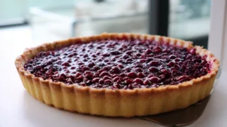 Фото рецепта: Тарт с красной рябиной с хрустящей основой и насыщенной ягодной начинкой