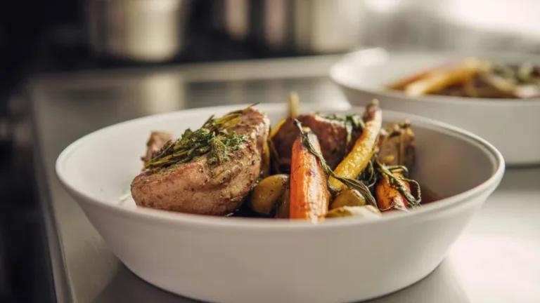 Фото блюда: Телятина по итальянски с розмарином и запеченными овощами на оливковом масле