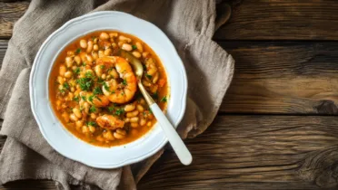 Фото блюда: Тигровые креветки с фасолью в ароматном соусе для сытного ужина