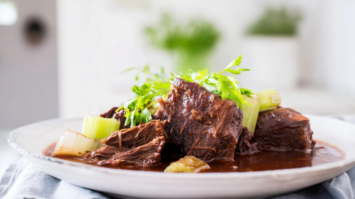 Фото блюда: Томленая говядина с сельдереем: как приготовить и калорийность