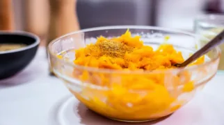 Фото рецепта: Тыквенное пюре с шоколадной стружкой