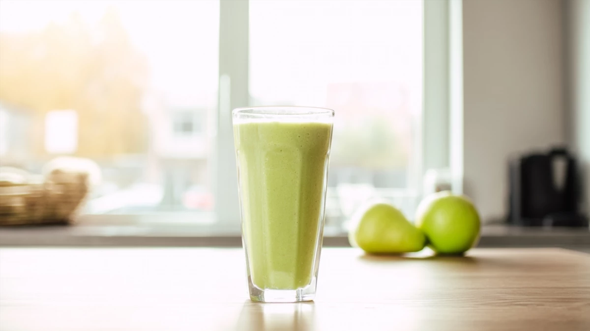 Фото блюда: Яблочно грушевый смузи с освежающим вкусом и пользой