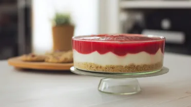 Фото блюда: Йогуртовый десерт с толокном и ягодным слоем без выпечки