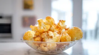 Фото рецепта: Хрустящая запечённая цветная капуста в панировке из кукурузных чипсов