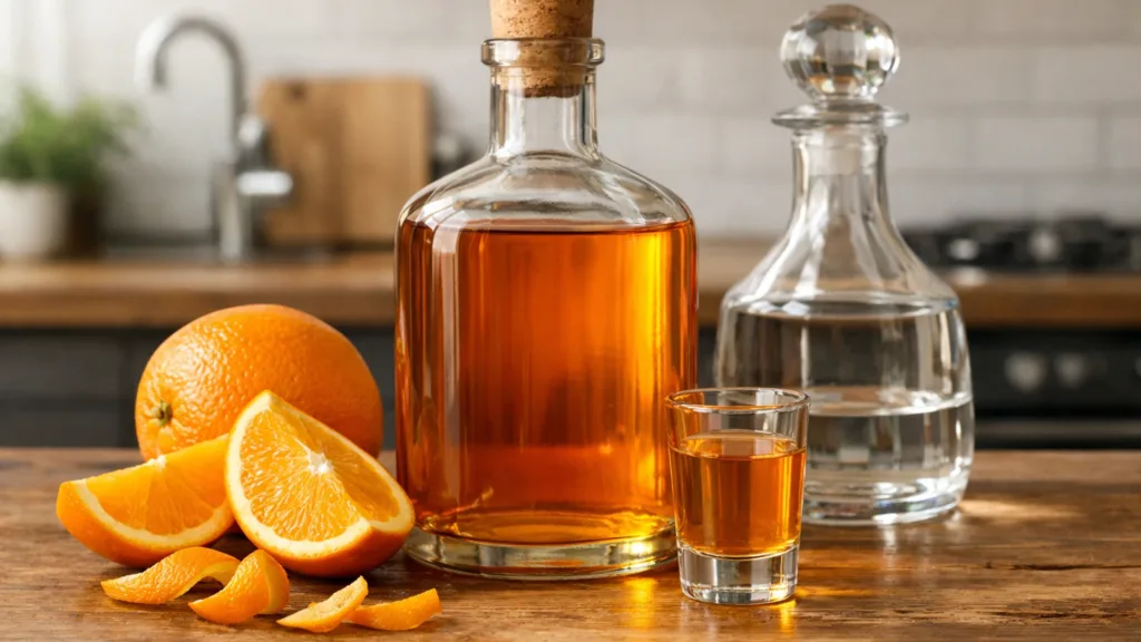 Апельсиновая алкогольная настойка в бутылке