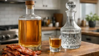 Фото рецепта: Необычная беконная настойка с дымным мясным характером