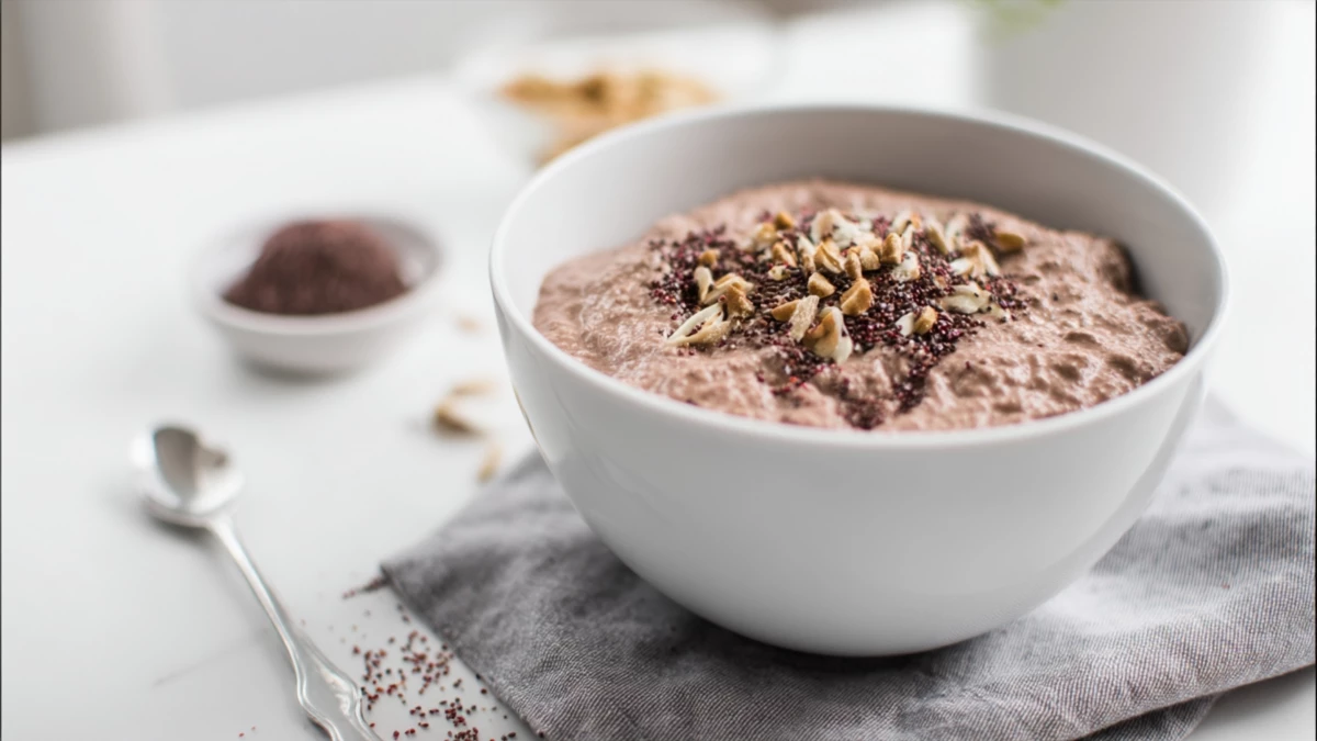 Фото блюда: Белковый чиа пудинг с шоколадом