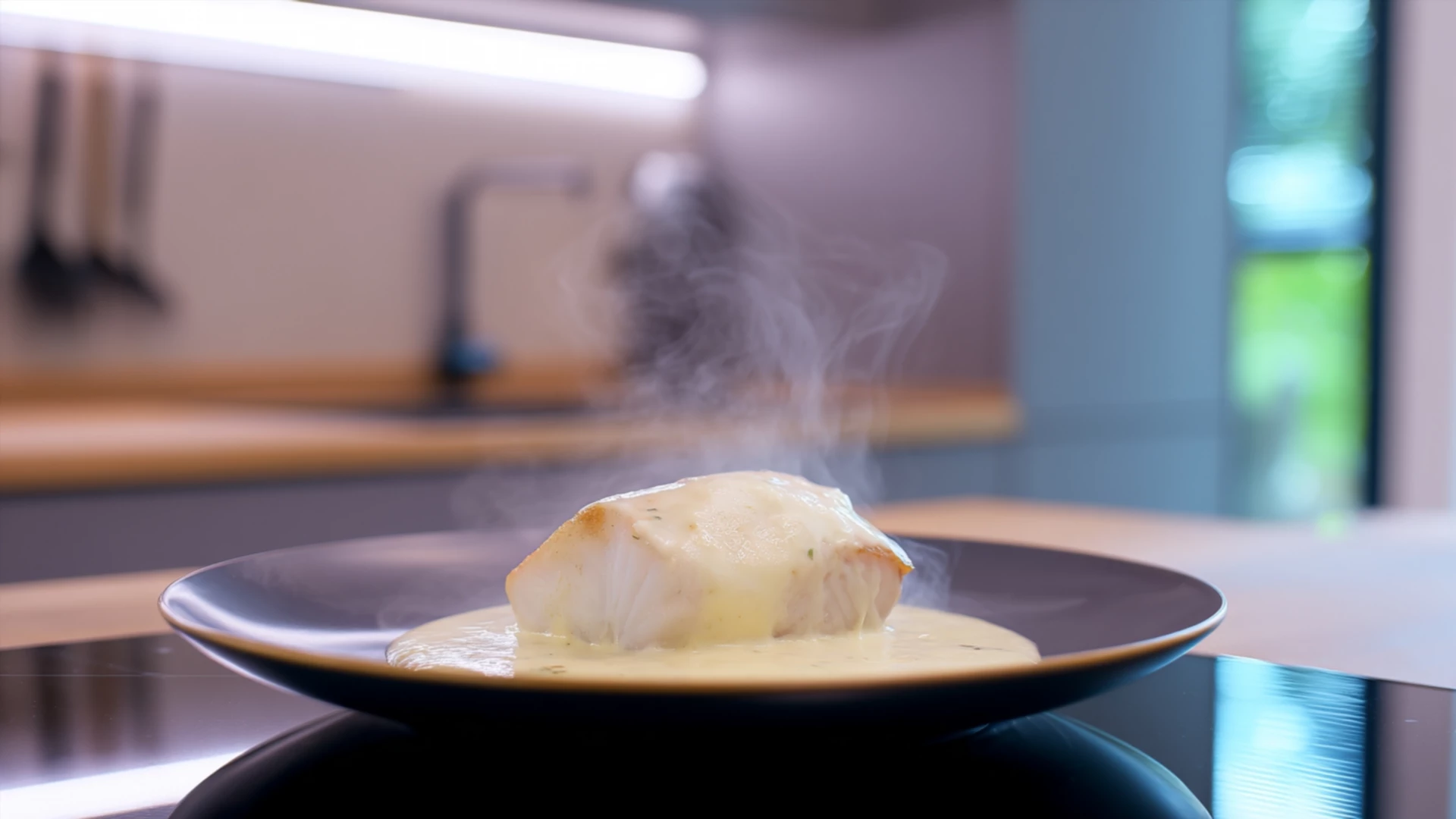 Фото блюда: Белорыбица с сырным соусом